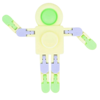 Pastel Fidget Robot Toy Pop Spin Twist Sensory Stress Relief Kids Adults