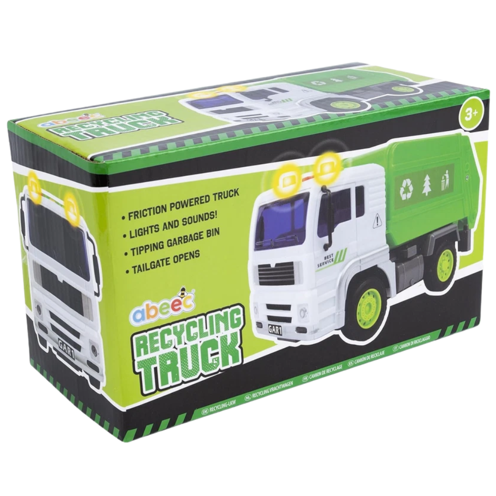Abeec Recycling Truck Toy for Kids Educational Garbage Collection Vehicle Pretend Play Toy