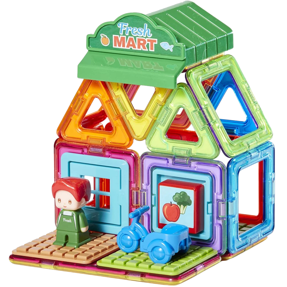 Magformers Town Minimarket Set Magnetic Building Blocks 22-Piece Construction Toy Set