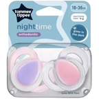 Tommee Tippee 6-Pack Night Glow Soothers 18 Months+, Orthodontic Silicone Dummies with Steriliser