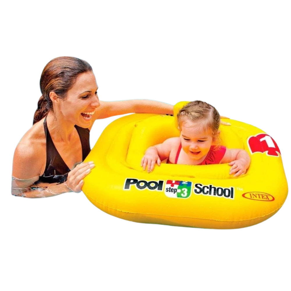 Baby Pool Float Deluxe Seat with Sunshade Infant Swimming Ring for Pool & Beach