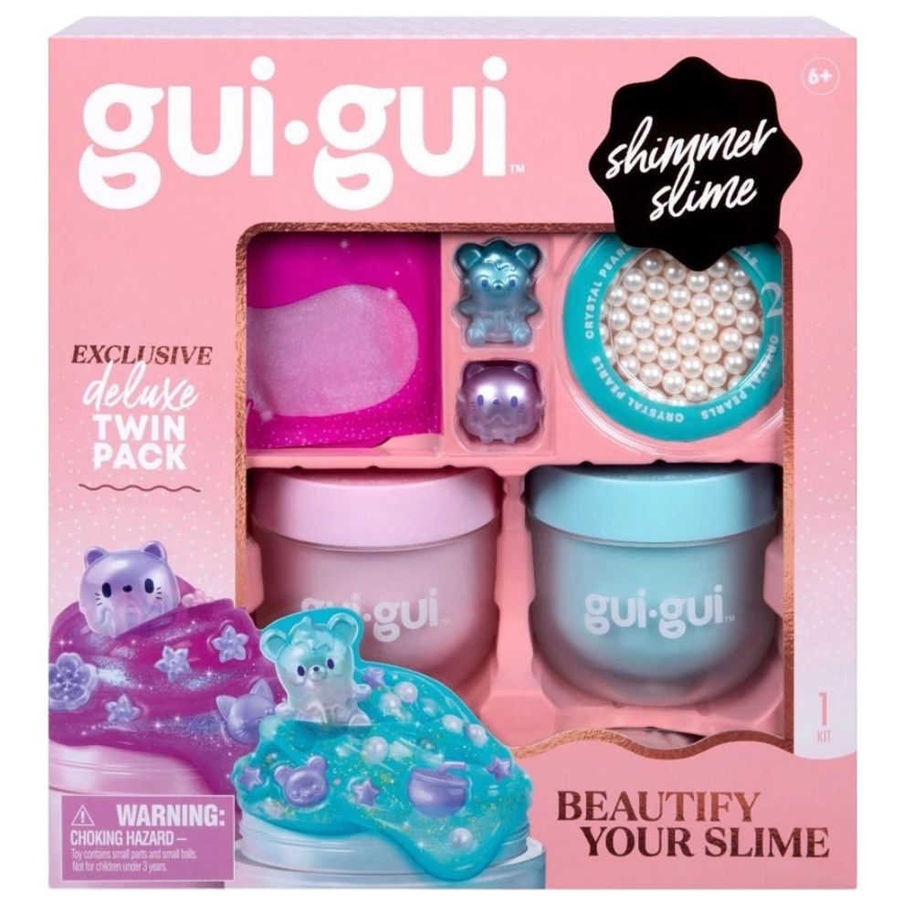 Gui Gui Shimmer Slime Deluxe Twin Pack Sparkling Glitter Slime Set Stretchy Sensory & Creative Play Toy for Kids