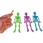 48x Colourful Plastic Skeleton Skull Halloween Party Bag Filler Toys