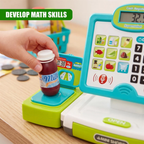 Kids Electronic Cash Register Toy with Lights & Sounds Supermarket Till & Play Food Set