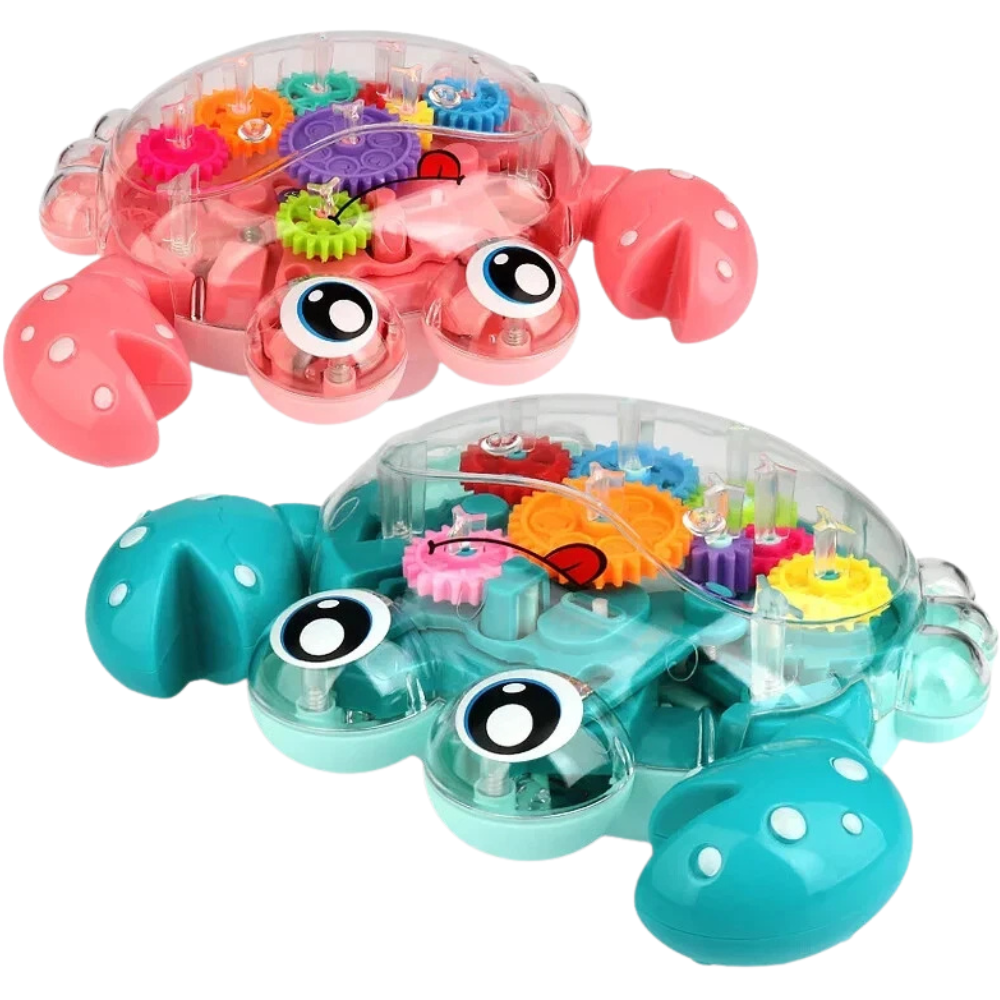 2 Pcs Gear Crab and Car Toys with Flashing Lights and Music Fun Interactive Toys for Kids