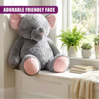 40 Inch Jumbo Elephant Plushie Giant Teddy Soft Stuffed Animal Toy for Boys and Girls