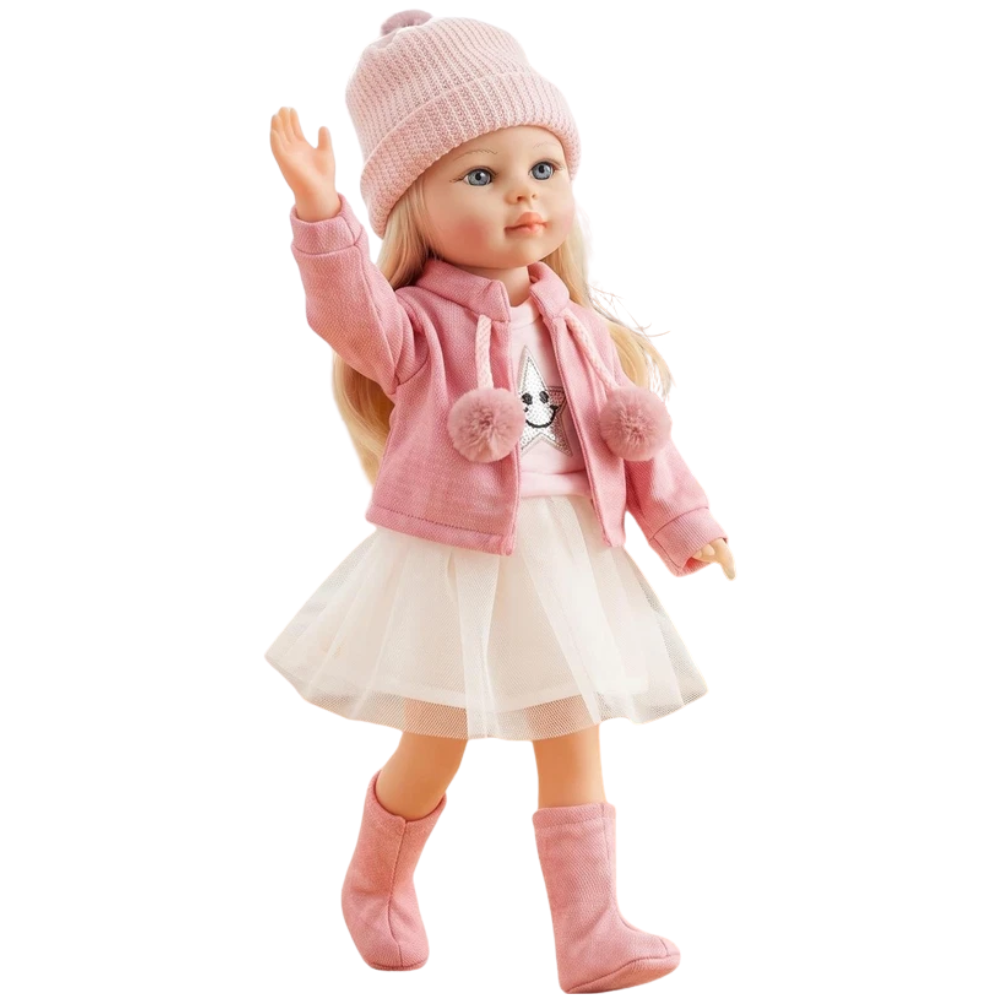 15" Fashion Doll Pink American Style Girl Rotatable Head Styling Hair BiBi Doll Toy 3+