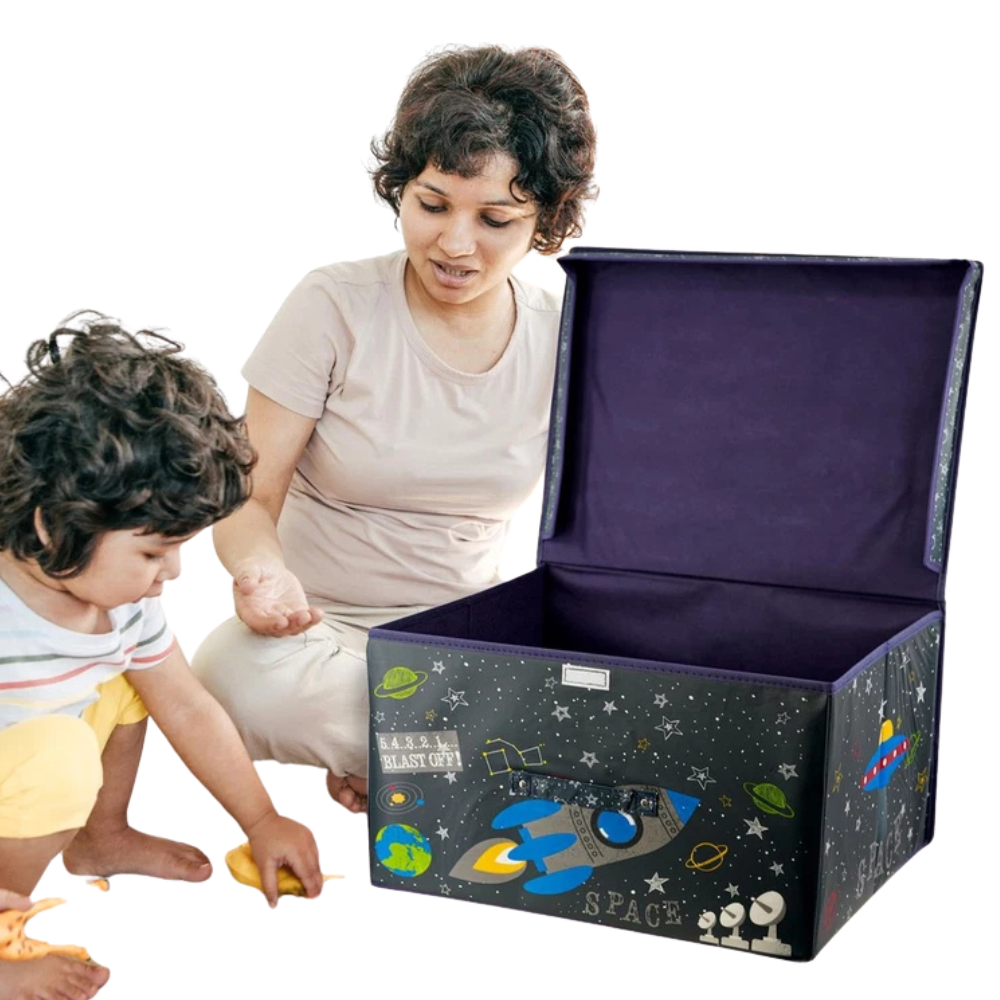 Large Folding Toy Box Collapsible Jumbo Storage Chest Kids Room Space Design