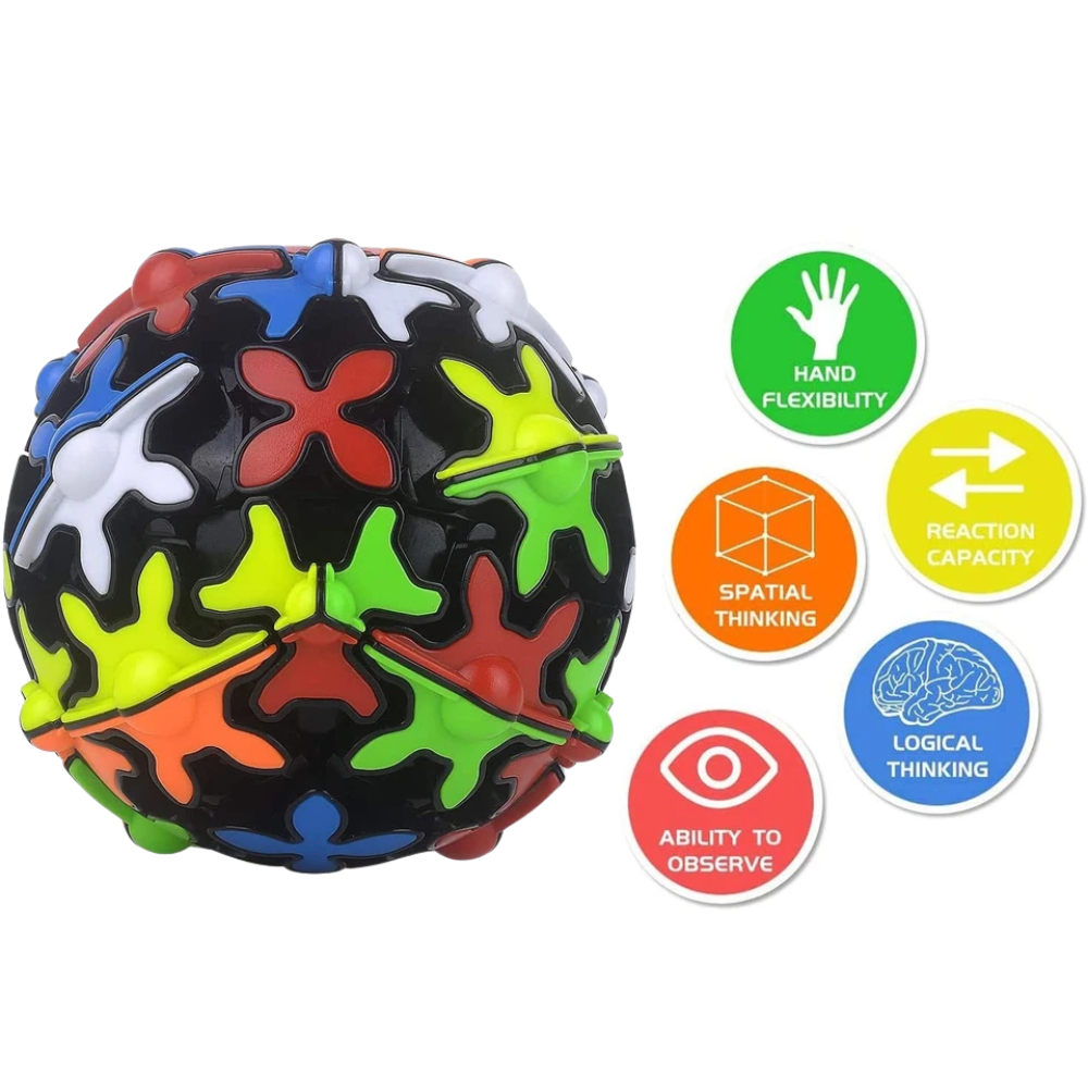 QiYi Gear Ball Cube 3D Puzzle, Spherical Gear Magic Speed Cube Toy for Kids & Adults