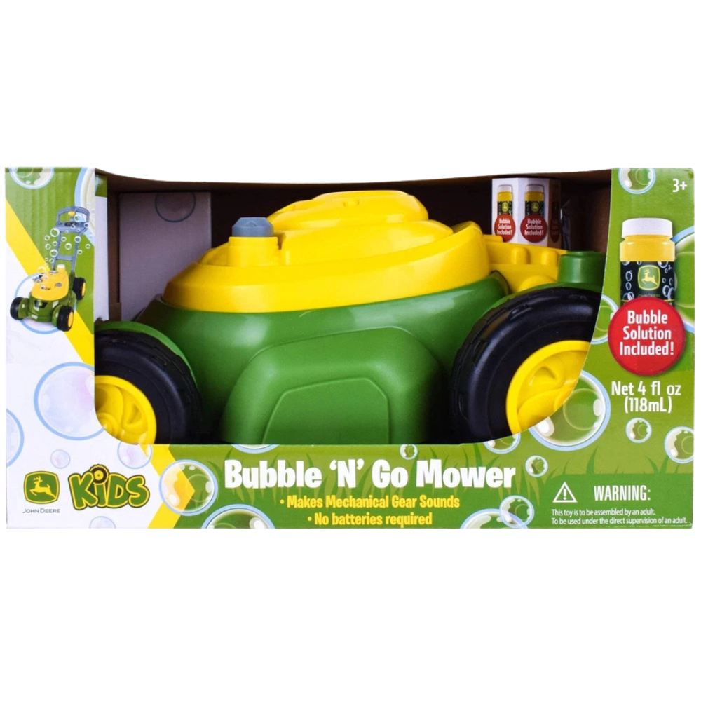 Tomy John Deere Bubble Mower Toy with Bubbles & Sounds Outdoor Pretend Play for Kids New