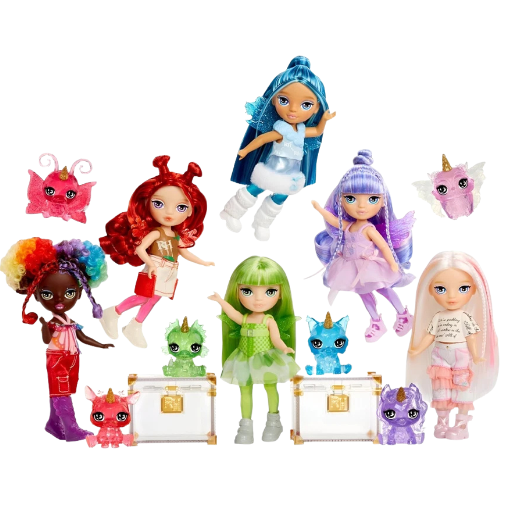 Rainbow High Littles Emerald Hunter Fantasy Fairy Doll with Green Hair, Dragon Pet and Wings