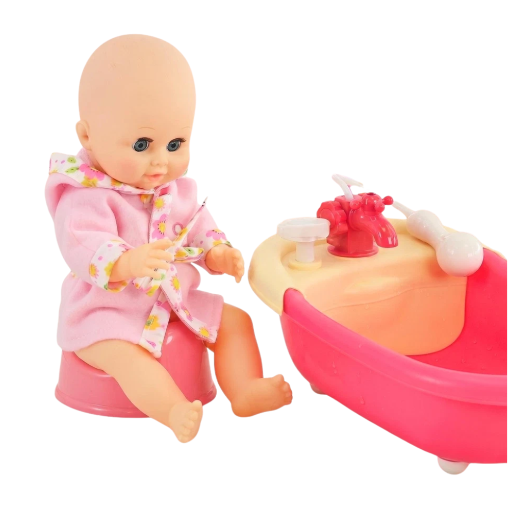 Baby Doll Bath Set with Bathtub & Working Shower Toy Doll Accessories Set Age 3+
