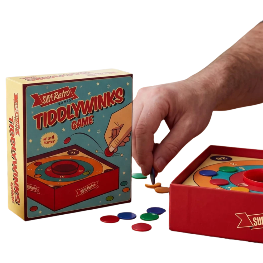 Tiddlywinks Board Game Traditional Classic Family Retro Skill Toys Set 2-4 Players Ages 3+
