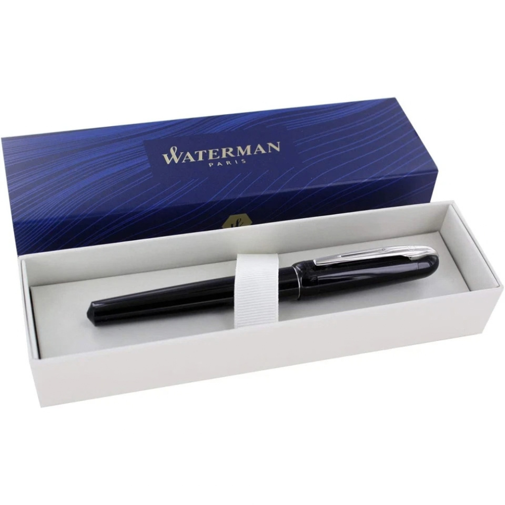 Waterman Kultur Black Fountain Pen Fine Nib Blue Ink Refillable Writing Gift Set