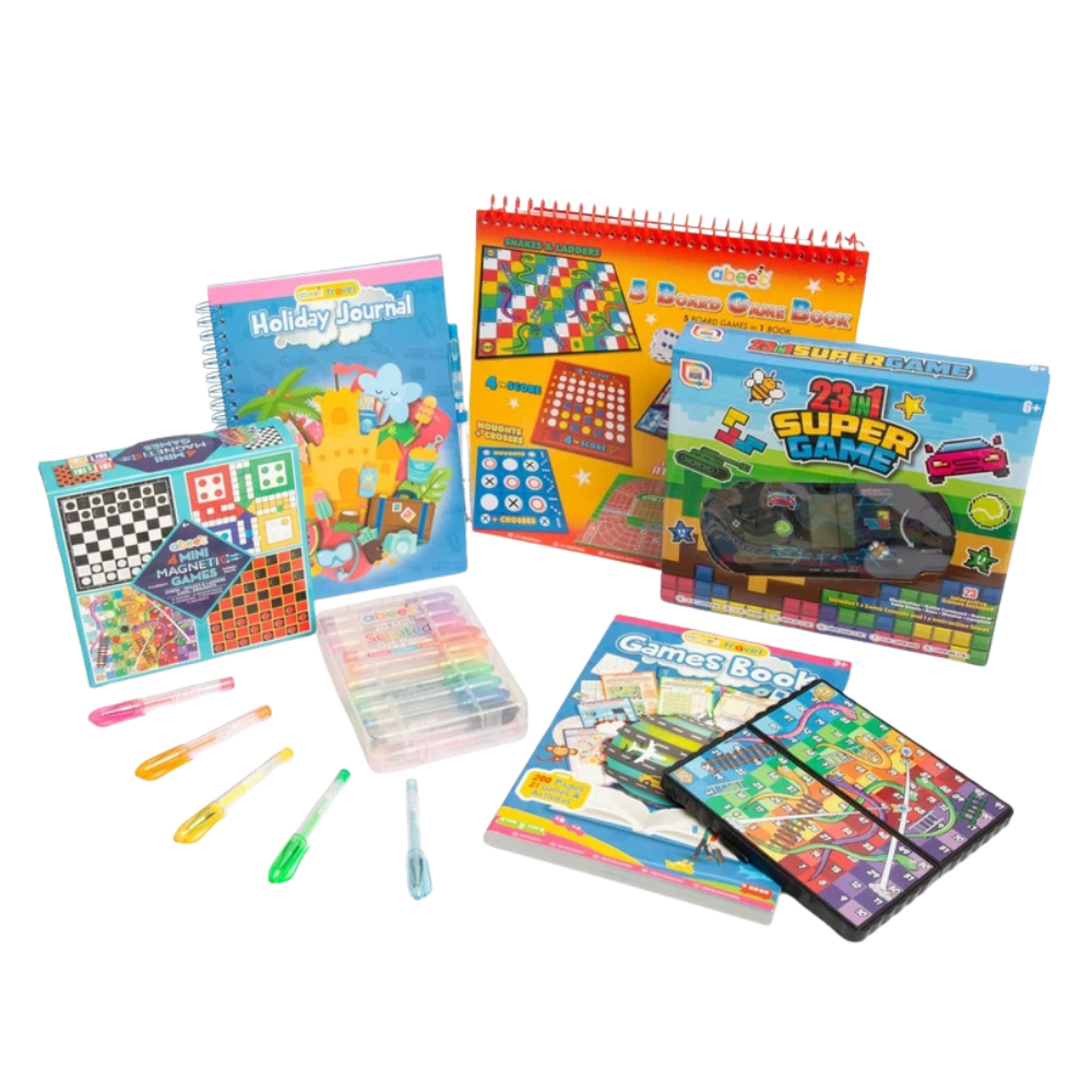 Abeec Big Kids Travel Games Pack 6 Activities for Ages 8-12 Portable Holiday Fun Set