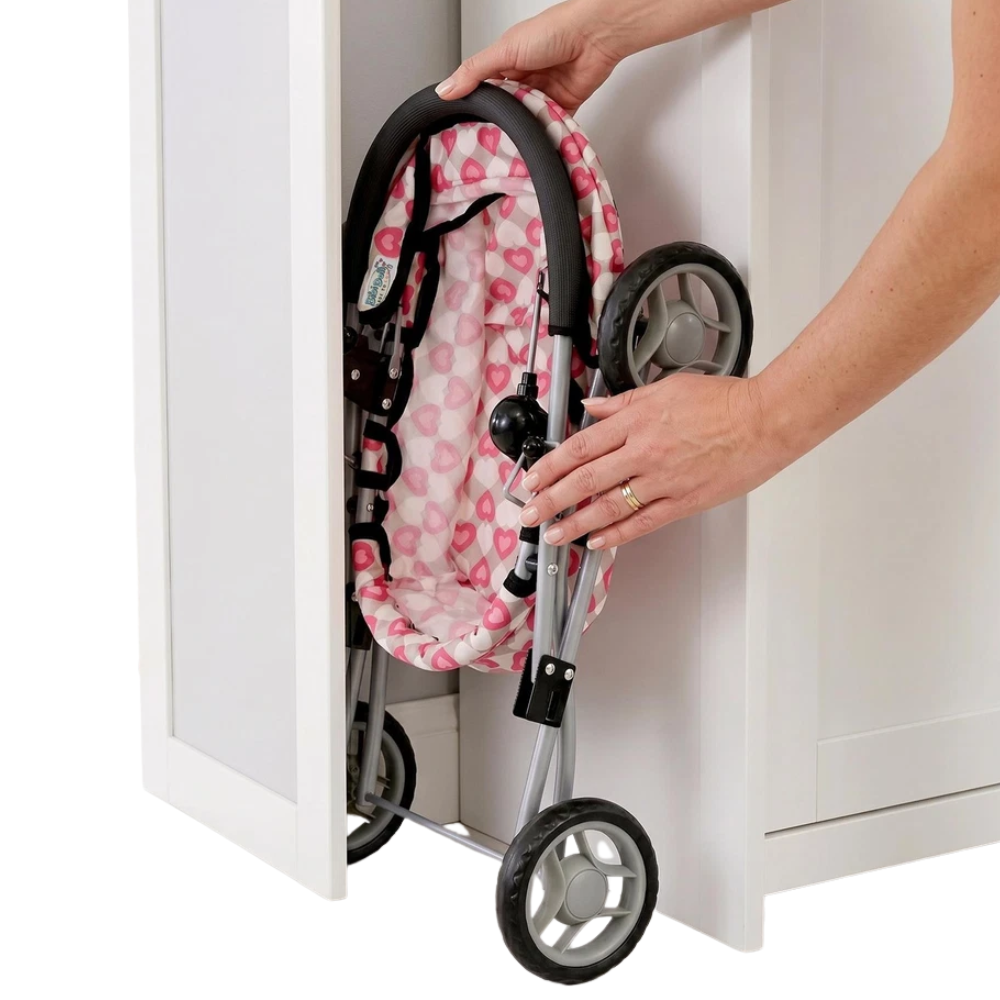 Baby Doll Pram Pushchair Toy Stroller for Children Bibi Doll Accessories for Pretend Play