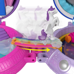 Polly Pocket Double Play Space Compact 2 Micro Dolls 15 Accessories Kids Travel Playset