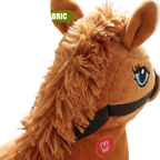 Brown Hobby Horse on a Stick with Galloping Sounds Plush Mane Soft Toy for Kids