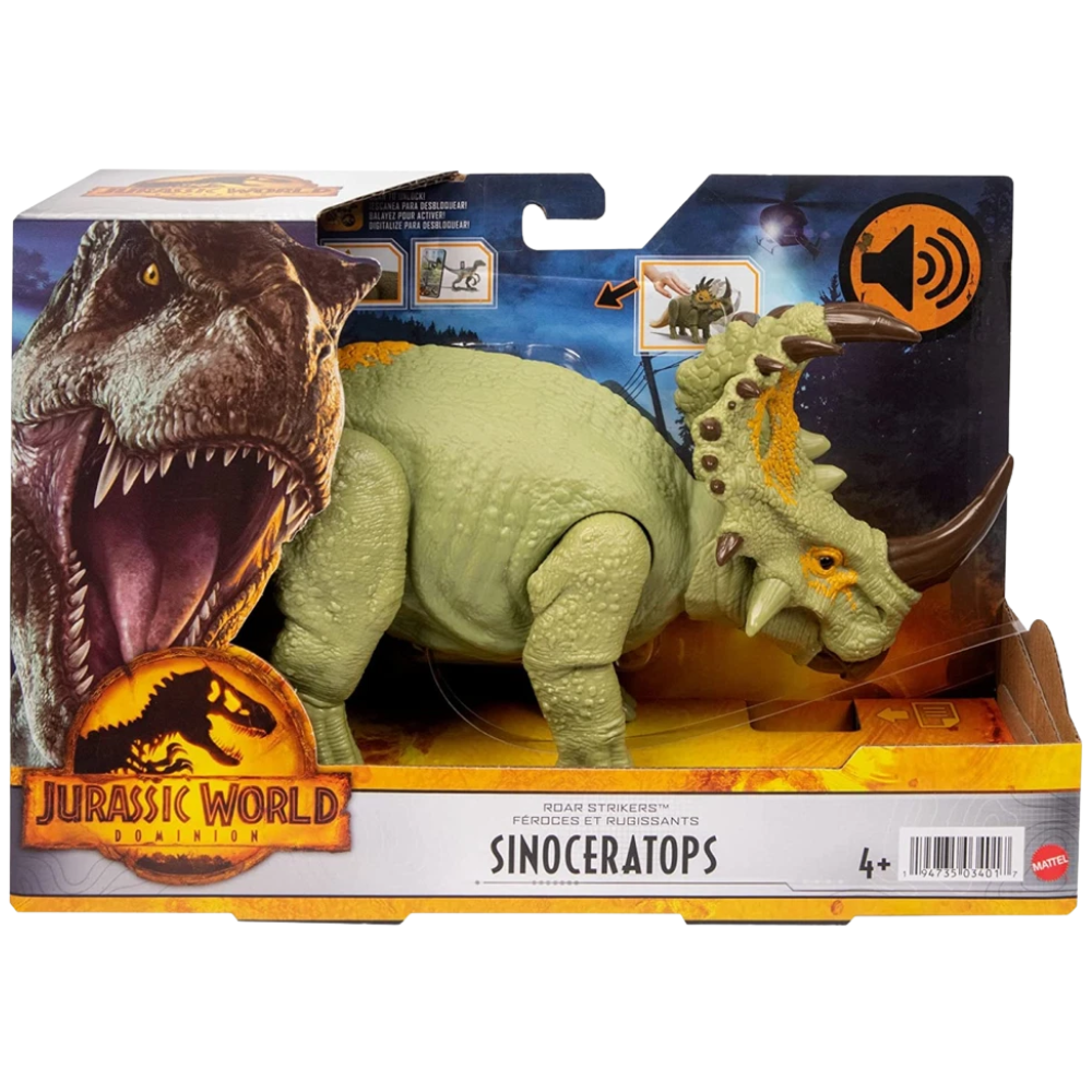 Jurassic World Dominion Roar Strikers Sinoceratops Dinosaur Action Figure Sound Attack Toy