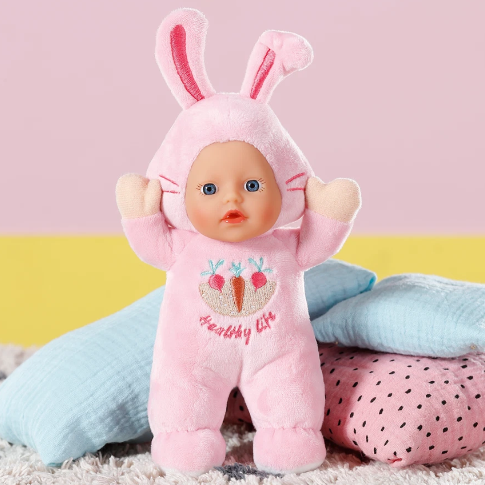 BABY born Cutie Baby Doll 18cm, Soft Sensory Animal Plush Toy, Assorted Bear or Bunny