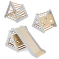 4-in-1 Toddler Wooden Triangle Climber with Ramp & Slide Board
