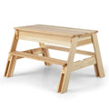 4-in-1 Wooden Table & Bench Set with Removable Top and Two Storage Boxes