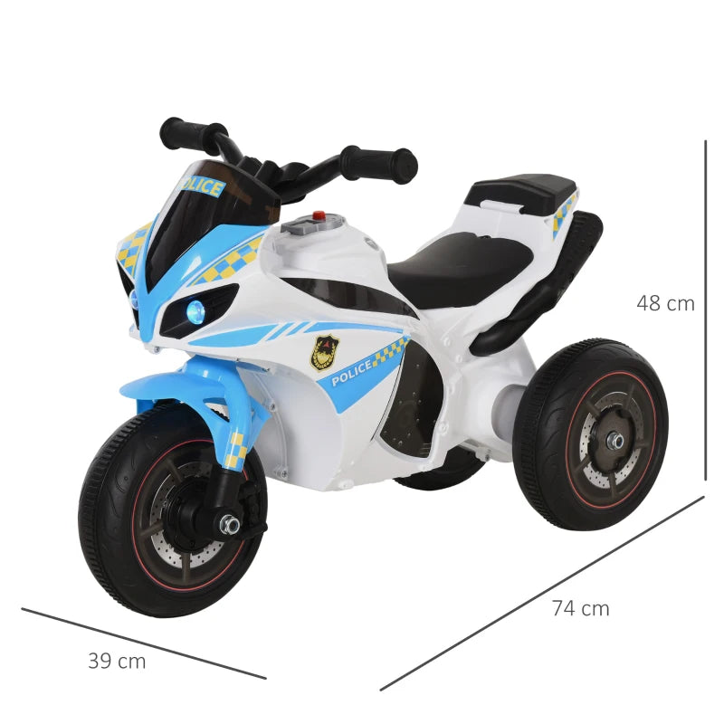 Police Ride-On 3-Wheel Bike for Toddlers with Music, Lights, Safe Seat & Handlebars