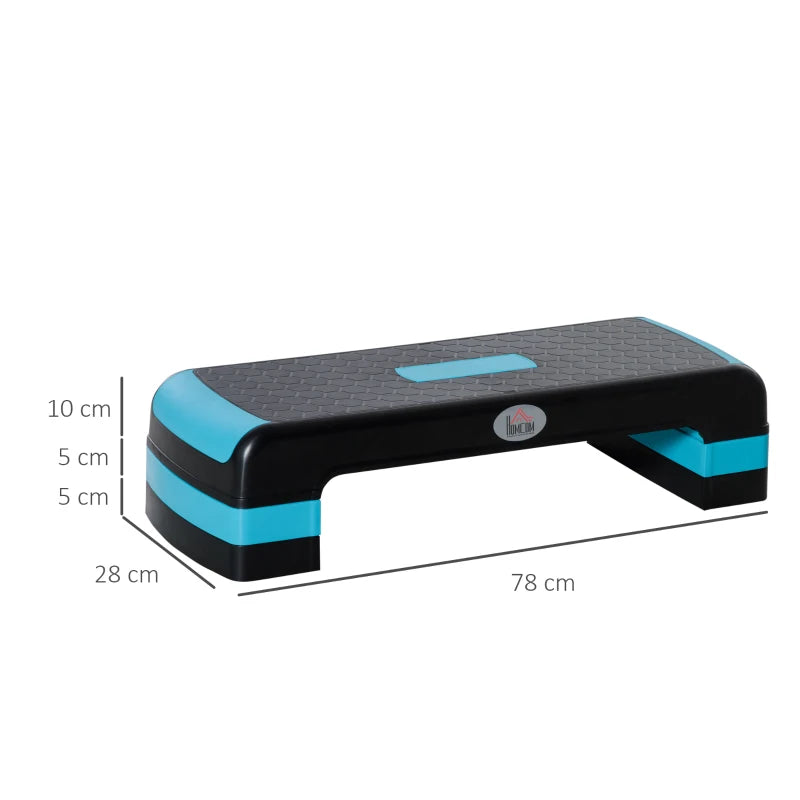 Black & Blue Aerobic Step – 3 Height Levels for Exercise