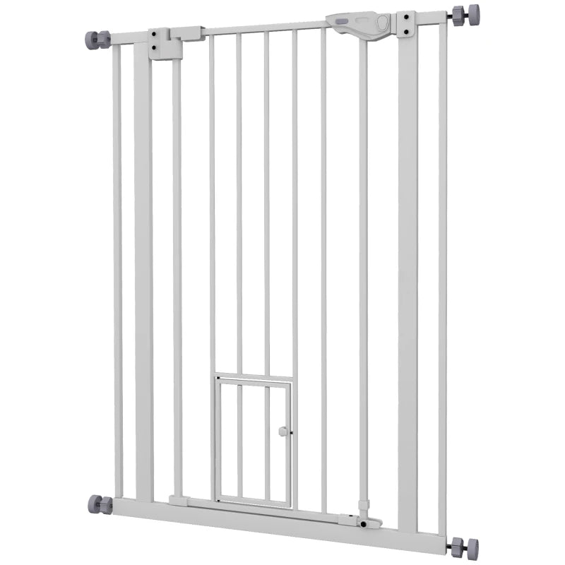 Extra Tall Dog & Cat Gate – White, Auto-Close Feature