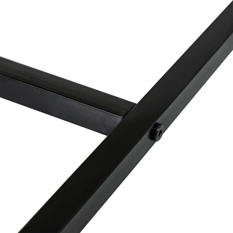 Two-Drawer Nightstand Bedside Table with Black Metal Handles