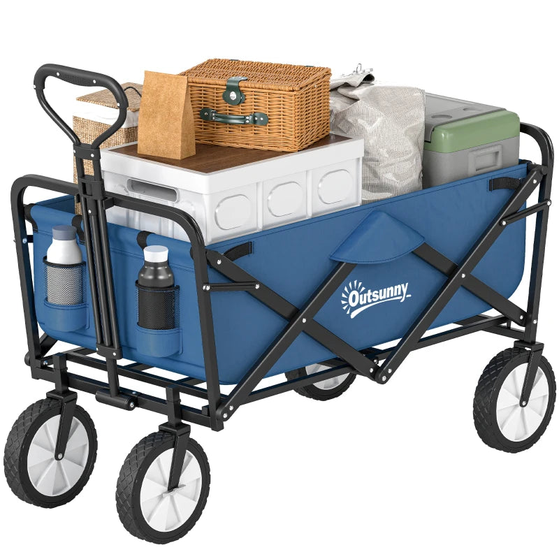 Folding Festival Trolley Cart with Wheels & Adjustable Handle – Portable Outdoor 90L Trolley