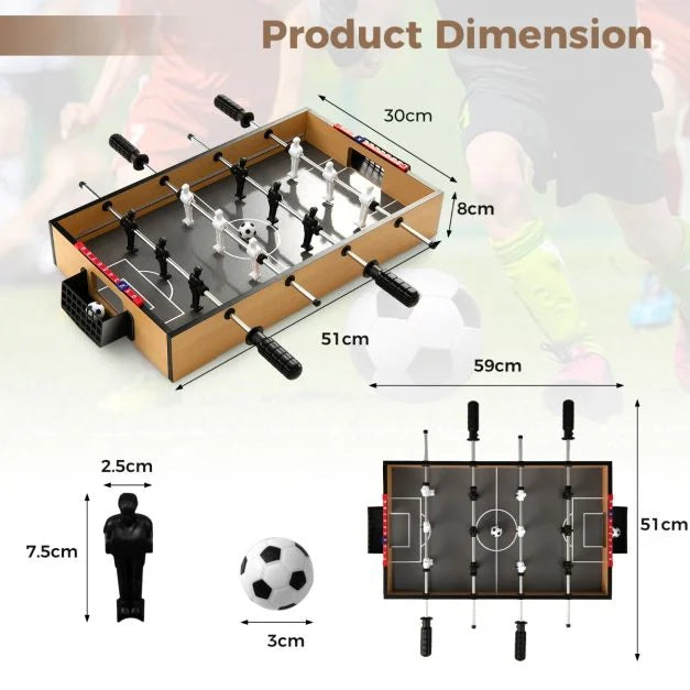 Mini Foosball Table 51cm with LED Lights, Players & 2 Balls
