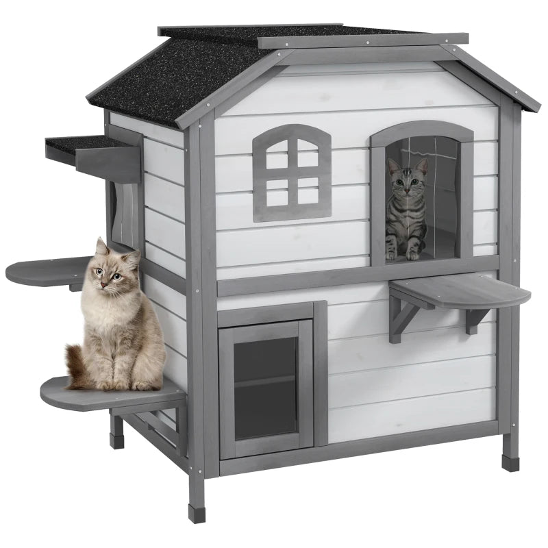 Escape Door Cat House – 2-Story White
