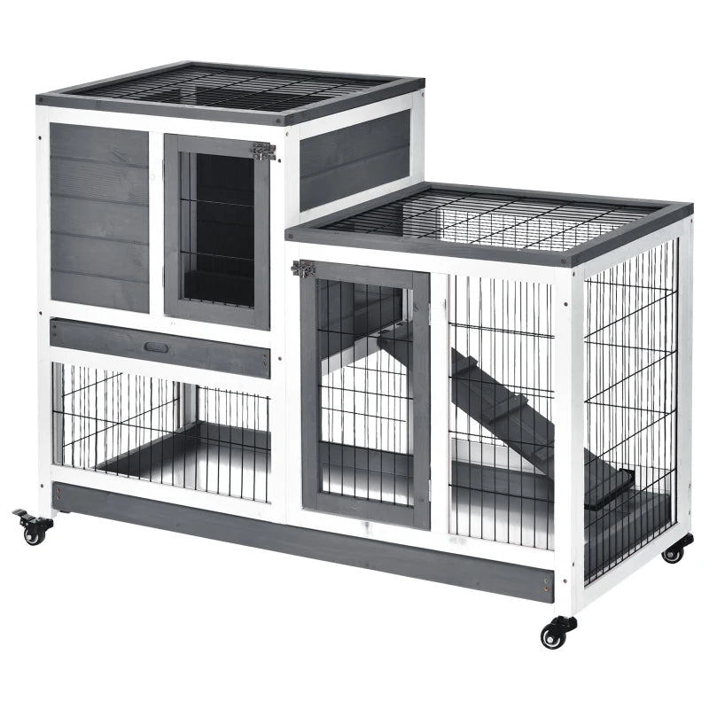 Small Animal Wooden Hutch with Enclosed Run