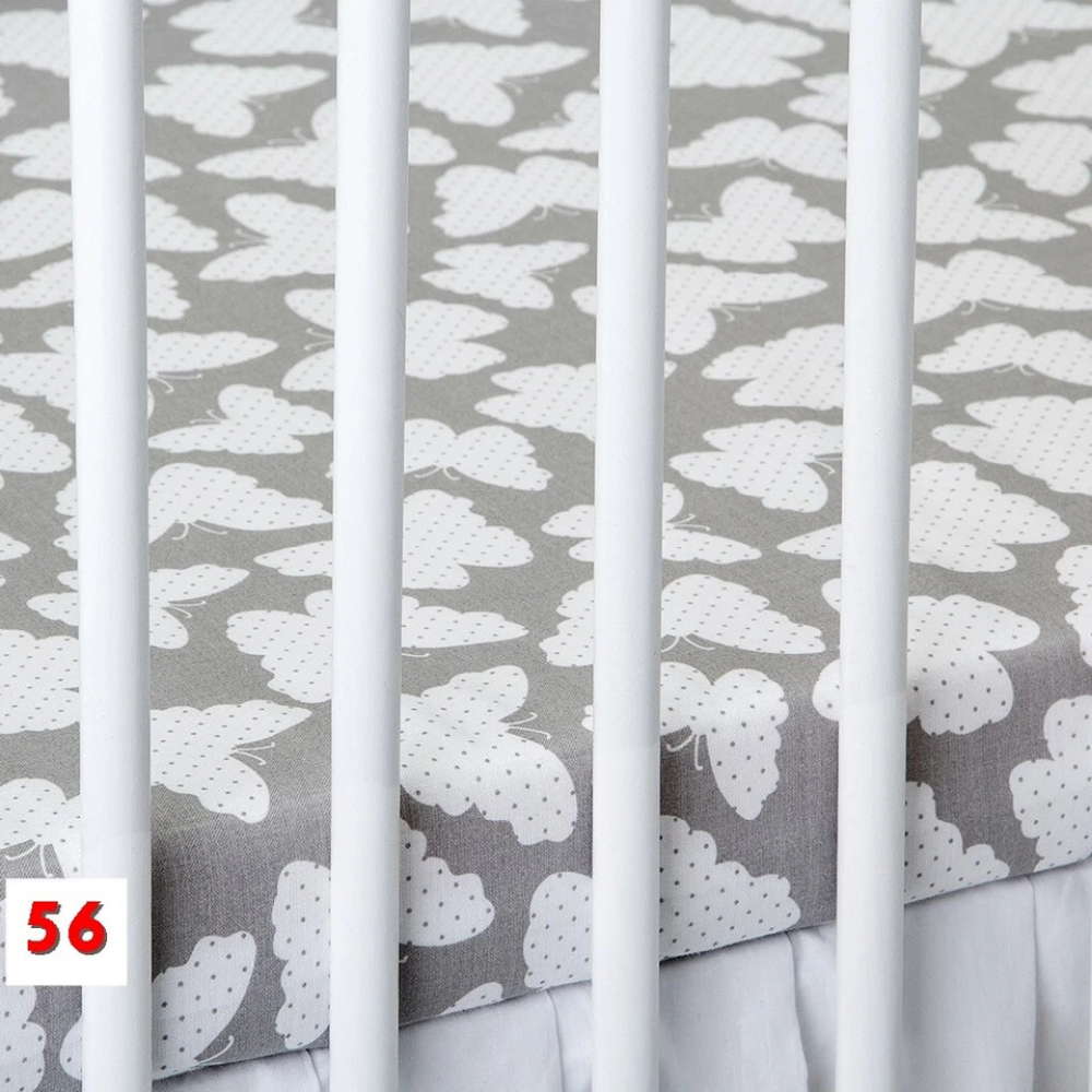 2 Pack 100% Cotton Fitted Sheets for Chicco Next2Me Bedside Crib 55 x 90 cm