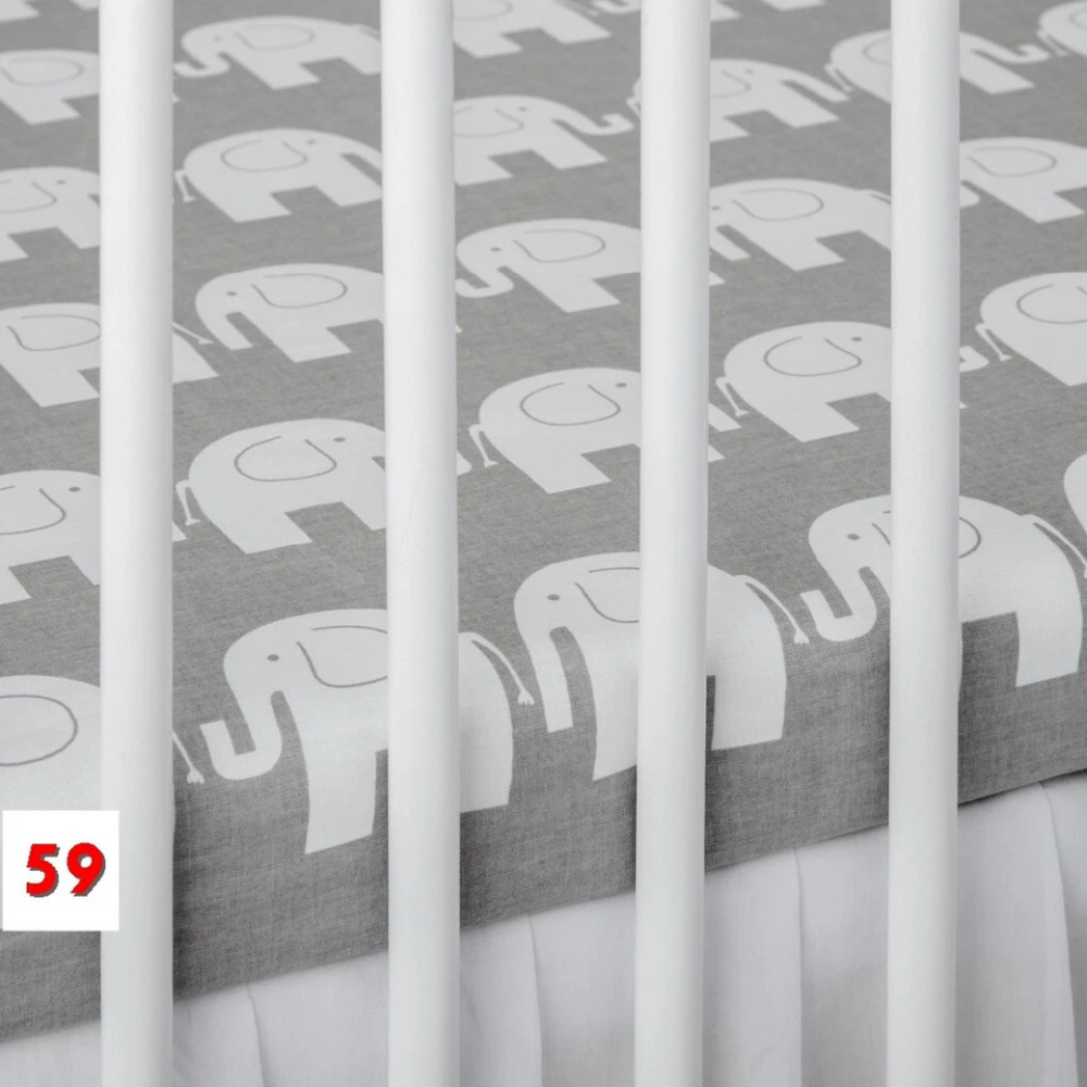 2 Pack 100% Cotton Fitted Sheets for Chicco Next2Me Bedside Crib 55 x 90 cm