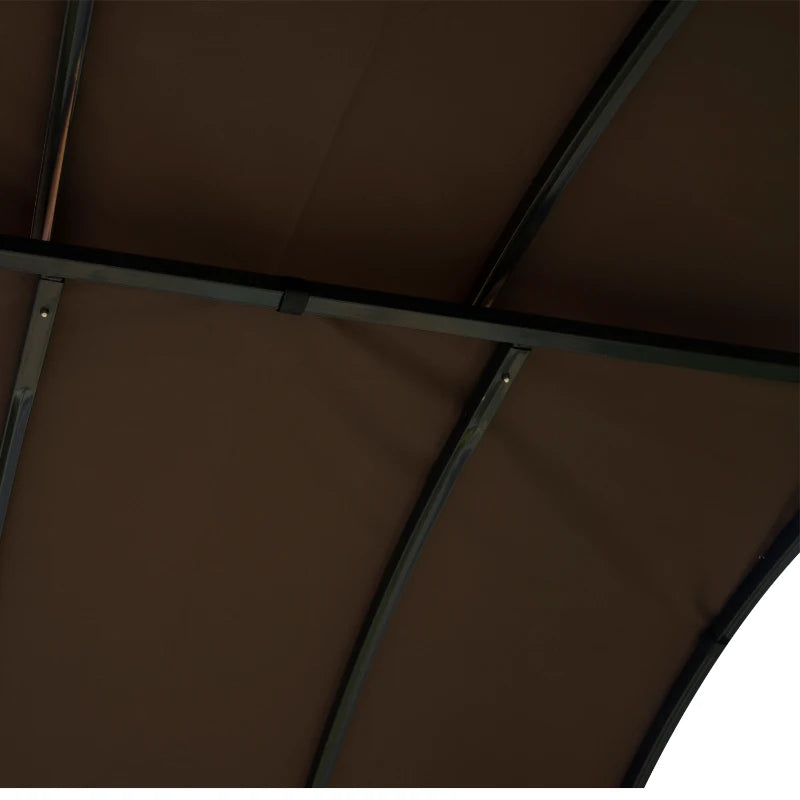 Metal Smoking Gazebo Marquee BBQ Grill Canopy Tent Outdoor Patio Awning Shelter, Coffee