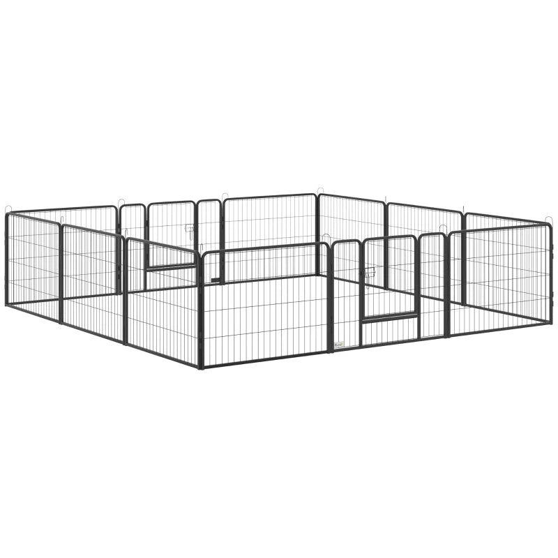 Heavy Duty Small Dog Playpen – 12 Panels, Silver