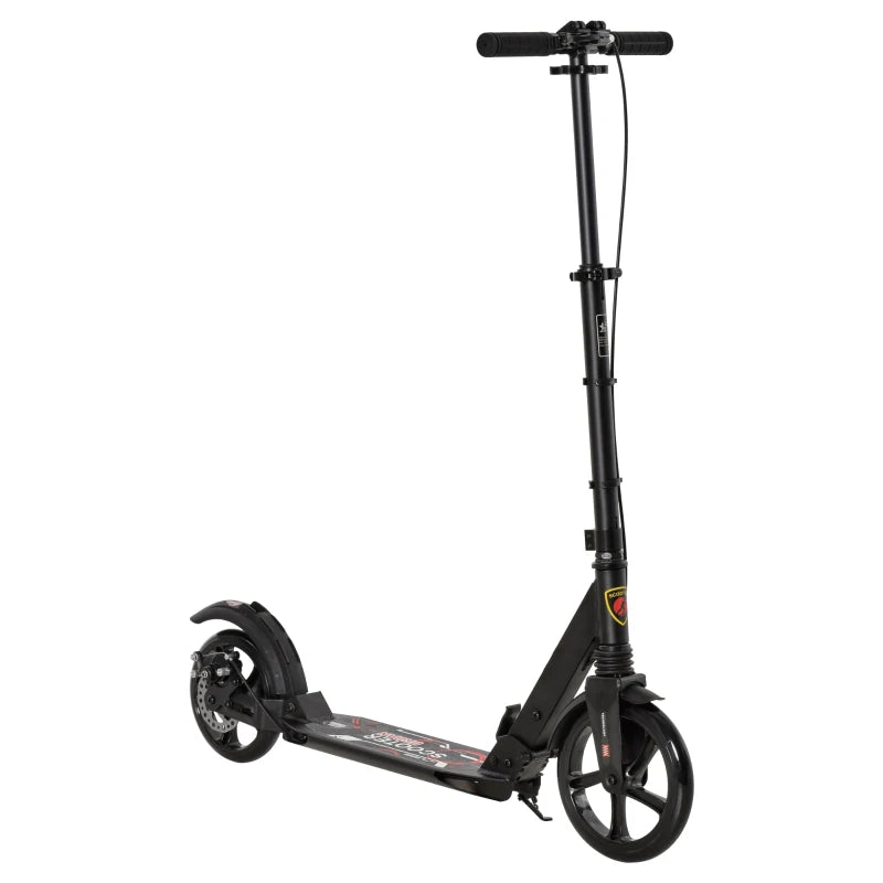 2-Wheel Kick Scooter with Dual Brakes & Suspension – Black
