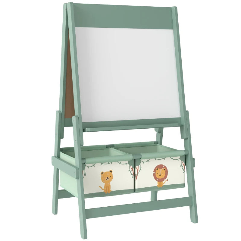 Art Easel for Ages 3-8, Double-Sided Whiteboard & Blackboard