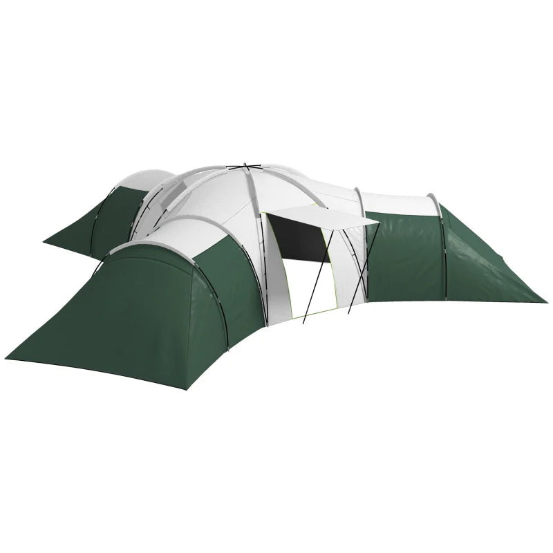 Multi-Room Tent – 6–9 Person Family Camping Shelter, Green