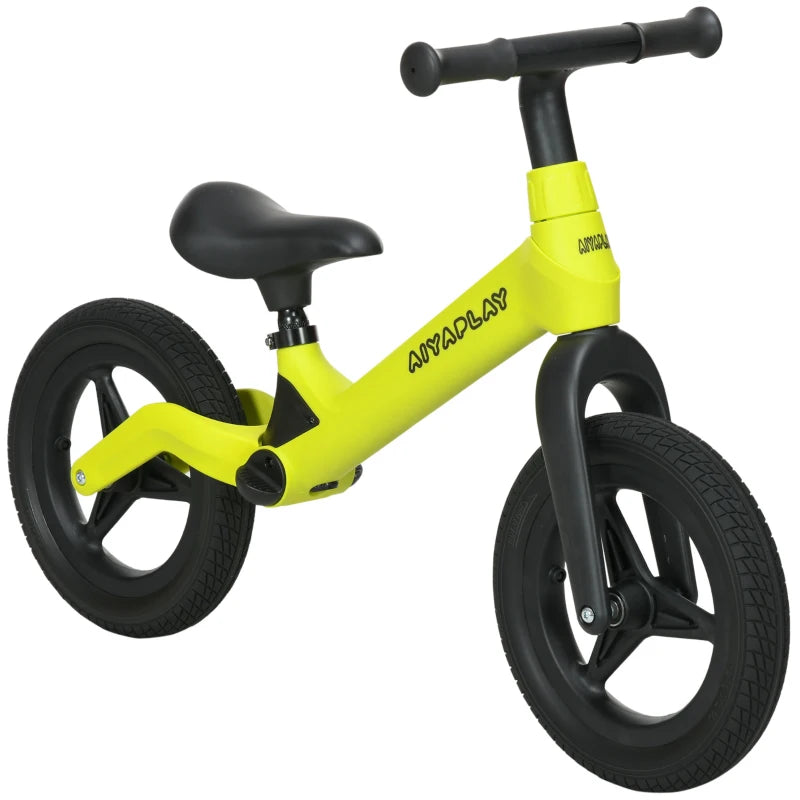 Green Balance Bike for Kids 30-60 Months with Adjustable Seat & Handlebar, PU Wheels