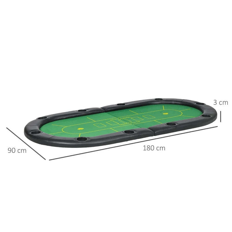 Poker Table Top Mat – Foldable with Cup Holders
