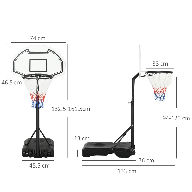 Basketball Hoop & Stand – Adjustable Height 94-123cm