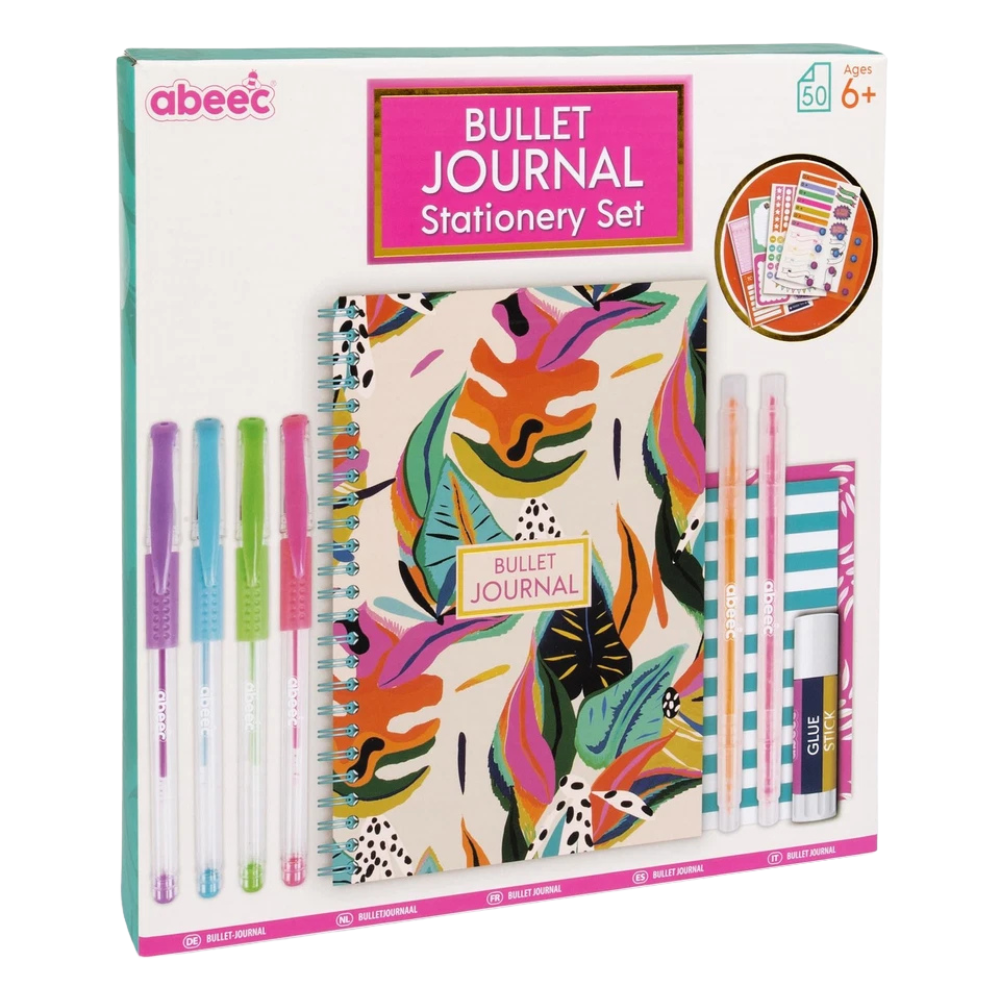 Abeec Bullet Journal Stationery Set Creative Journaling Kit for Girls Ages 6+ Gift Box