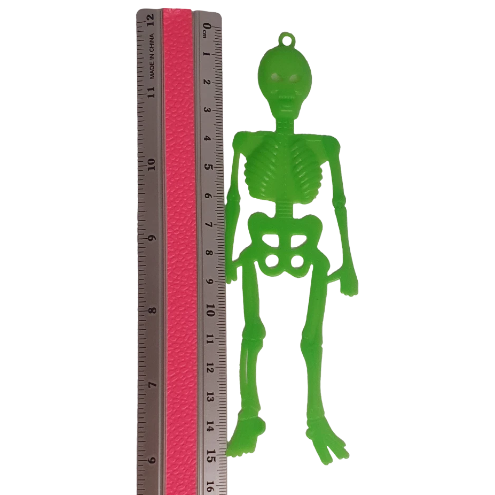 48x Colourful Plastic Skeleton Skull Halloween Party Bag Filler Toys