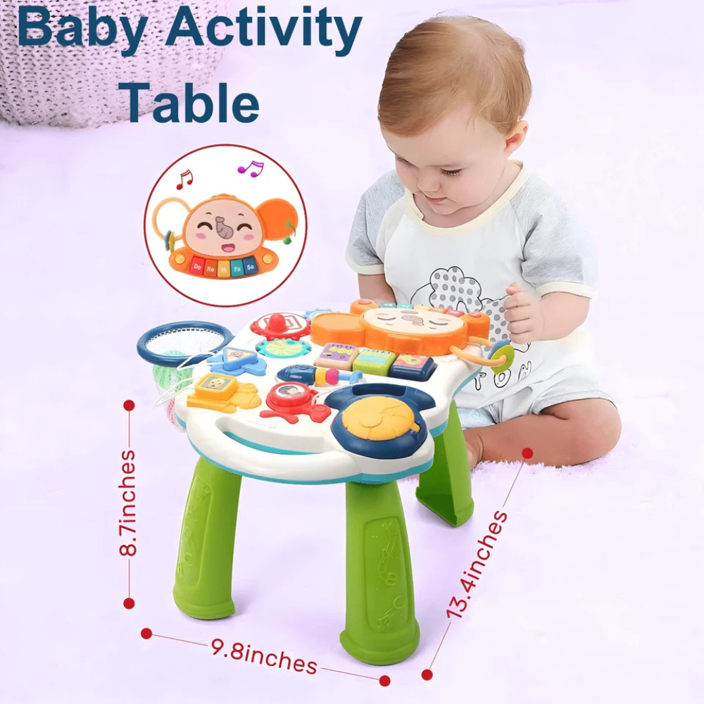 Unisex 2-In-1 Baby Walker and Interactive Entertainment Game Table for Growing Babies