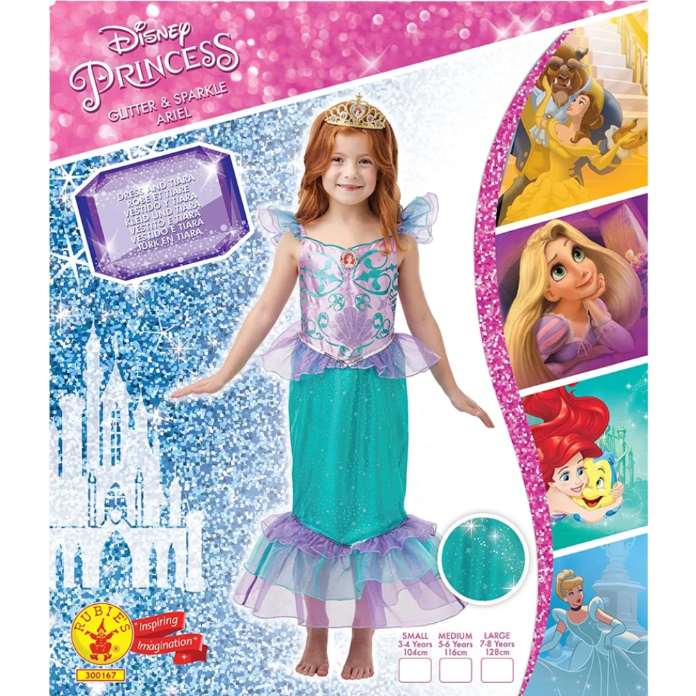 Rubie's Disney Princess Ariel Mermaid Costume Child Size Large 128cm 7-8 Years Dress-Up