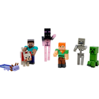 Minecraft World Builder Pack 7-Piece Action Figures Steve Creeper Enderman Skeleton