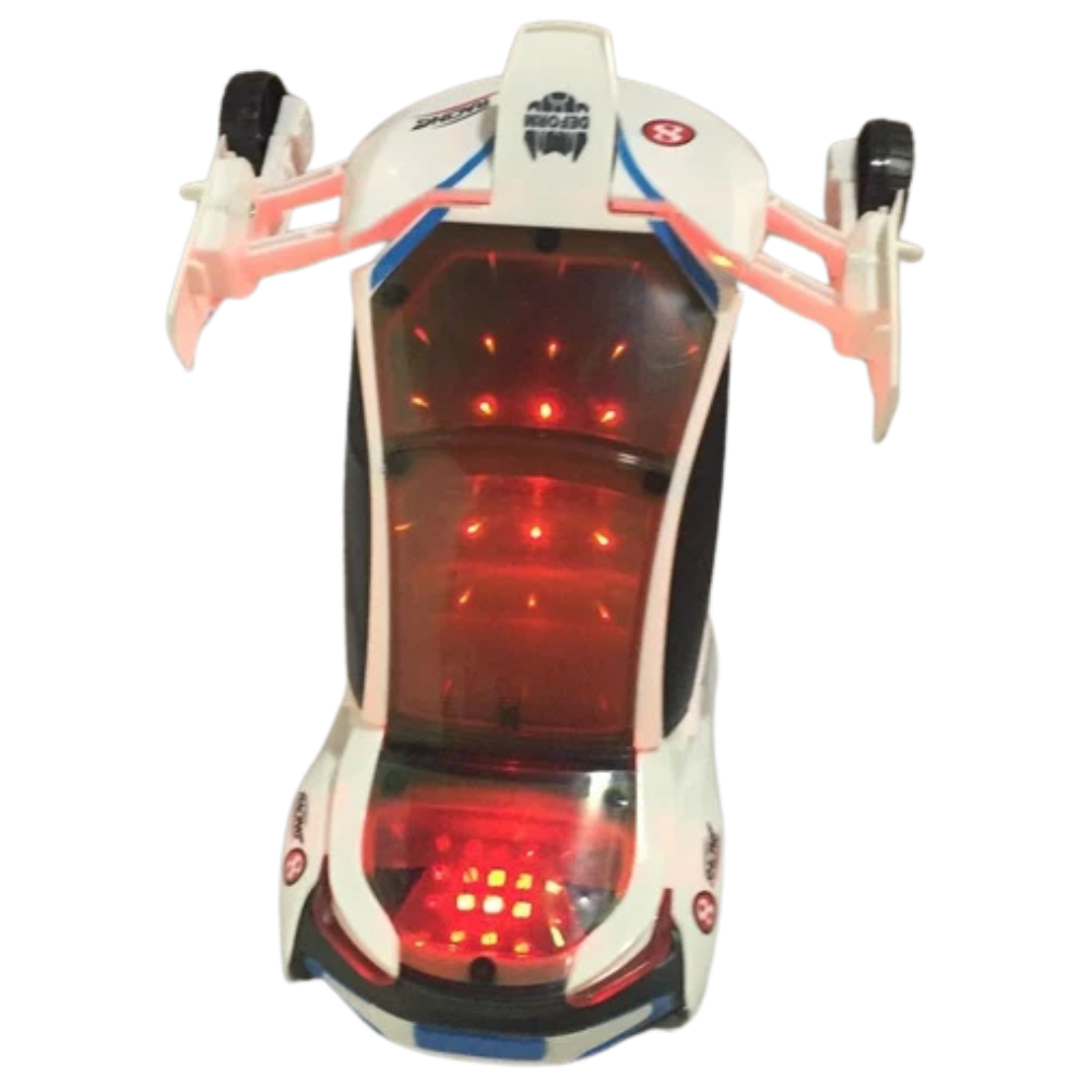 Police Car Transforming Robot Toy with Music Flashing Lights and Action Play Uk